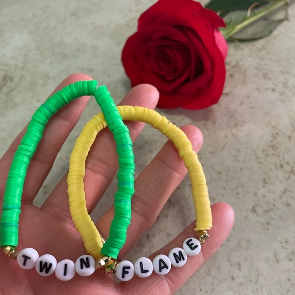 Handmade twin flame stretchy bead bracelets - Picture 3 of 4